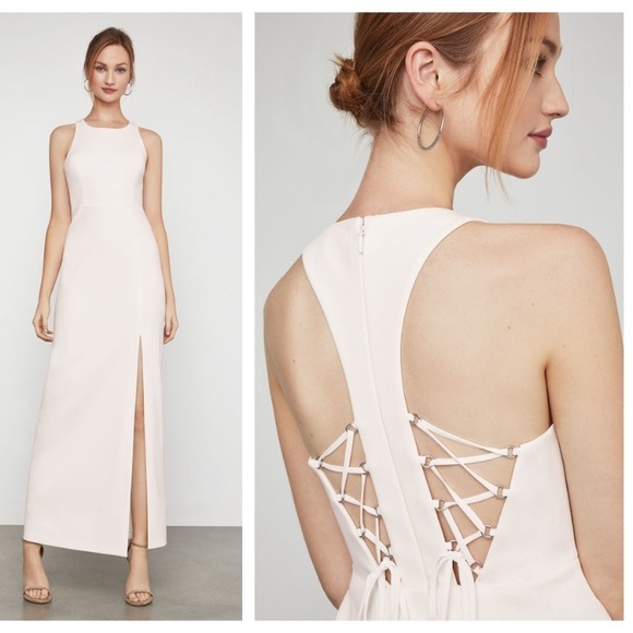 BCBGMaxAzria Lace Up Racerback Gown Dress Size 4 - Picture 1 of 5